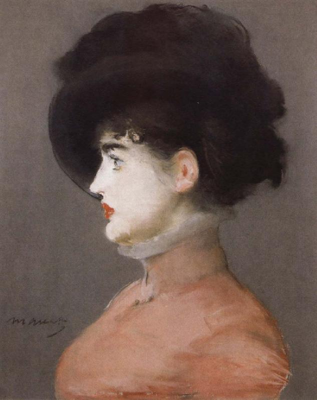 Edouard Manet Portrait of Irma Brunner in a Black Hat France oil painting art